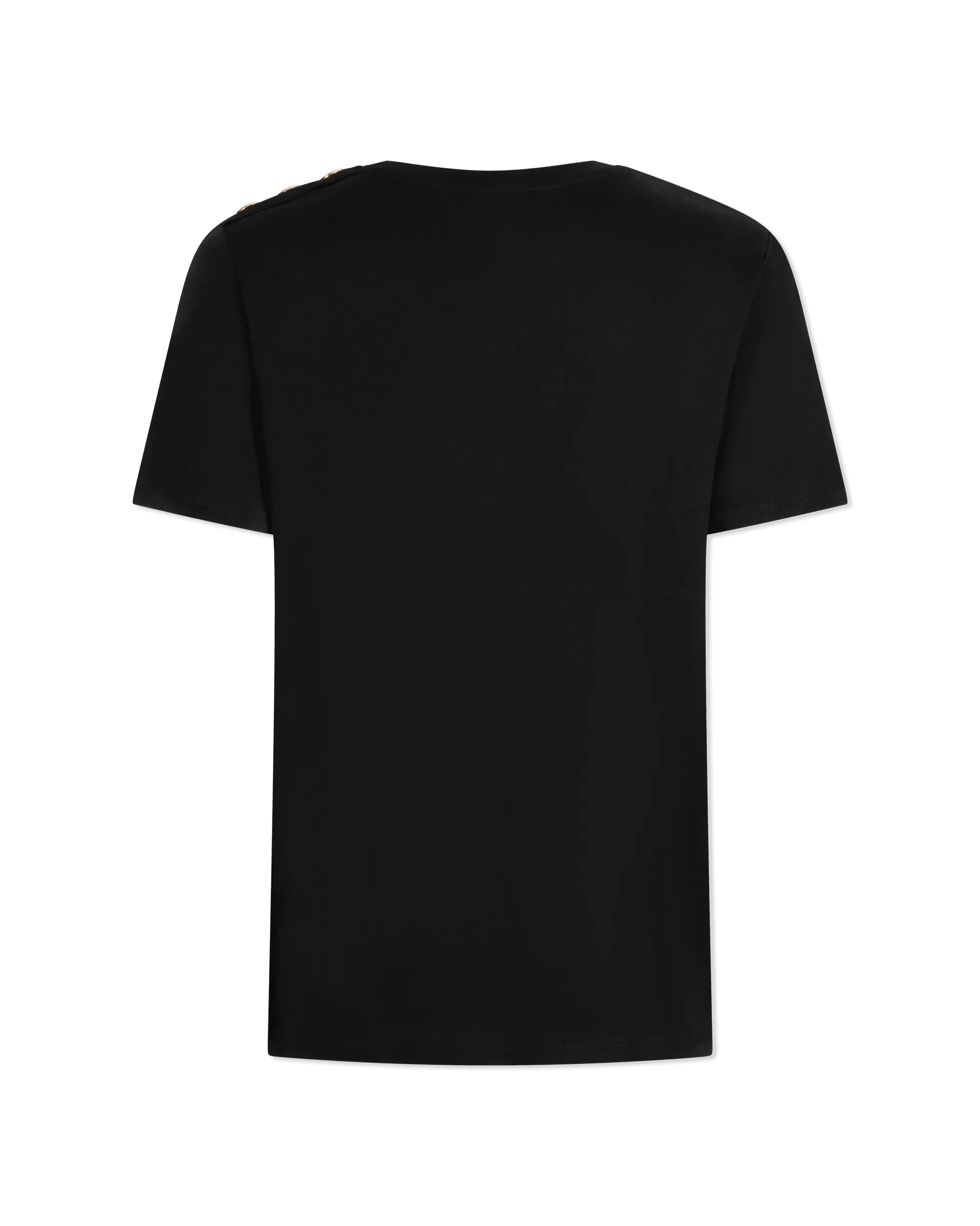3 Button Foil-Printed Logo T-Shirt