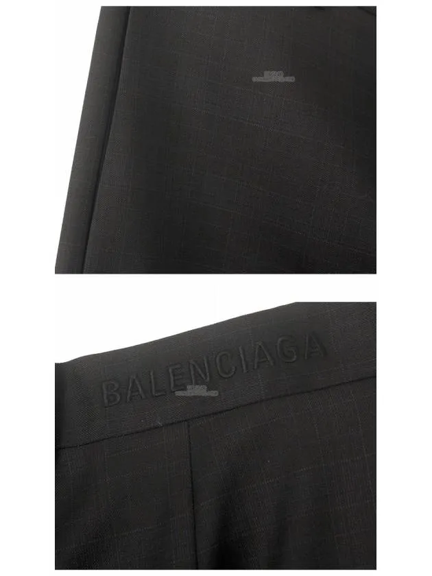 Balenciaga Checked Straight Pants Navy
