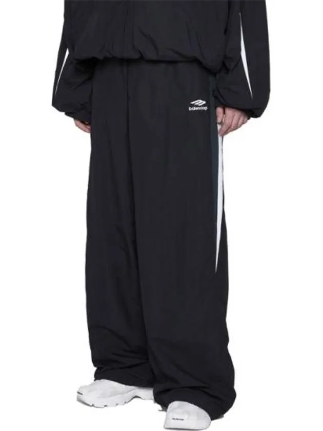 Balenciaga Embroidered Logo Nylon Track Pants Black