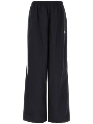 Balenciaga Embroidered Logo Nylon Track Pants Black