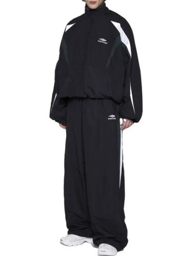 Balenciaga Embroidered Logo Nylon Track Pants Black