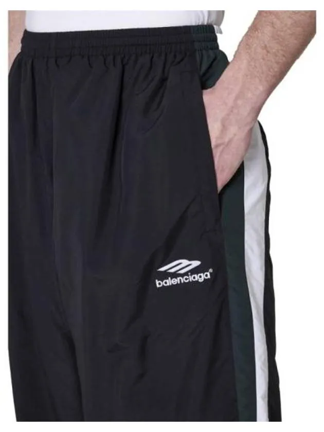 Balenciaga Embroidered Logo Nylon Track Pants Black