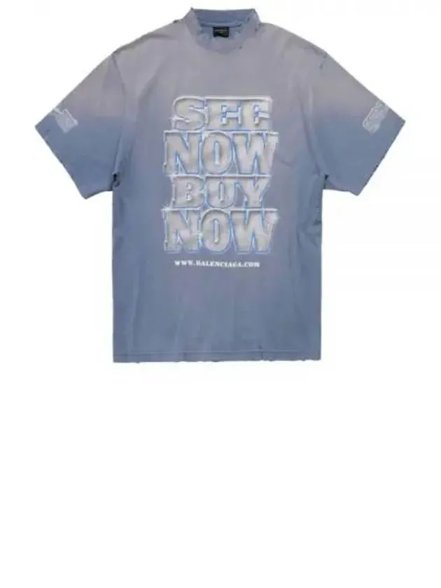 Balenciaga See Now Buy Now Short Sleeve T-Shirt Blue