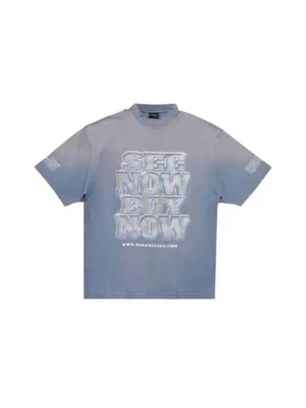 Balenciaga See Now Buy Now Short Sleeve T-Shirt Blue