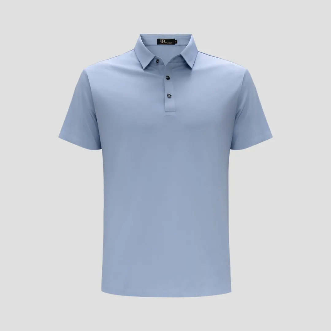 Barocco Sky Blue Ethereal Ease Polo Shirt