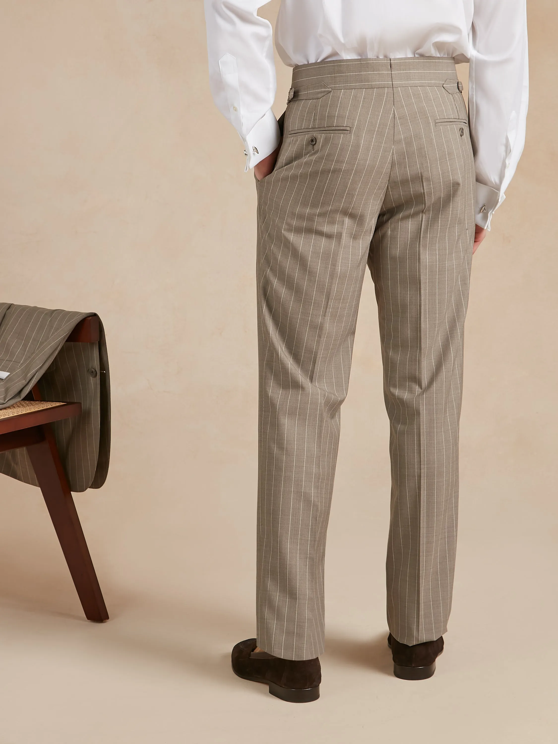 Chester Striped Suit - Beige
