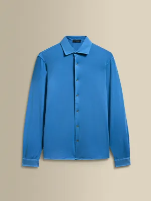 Cotton Jersey Long Sleeve Button Through Polo Shirt