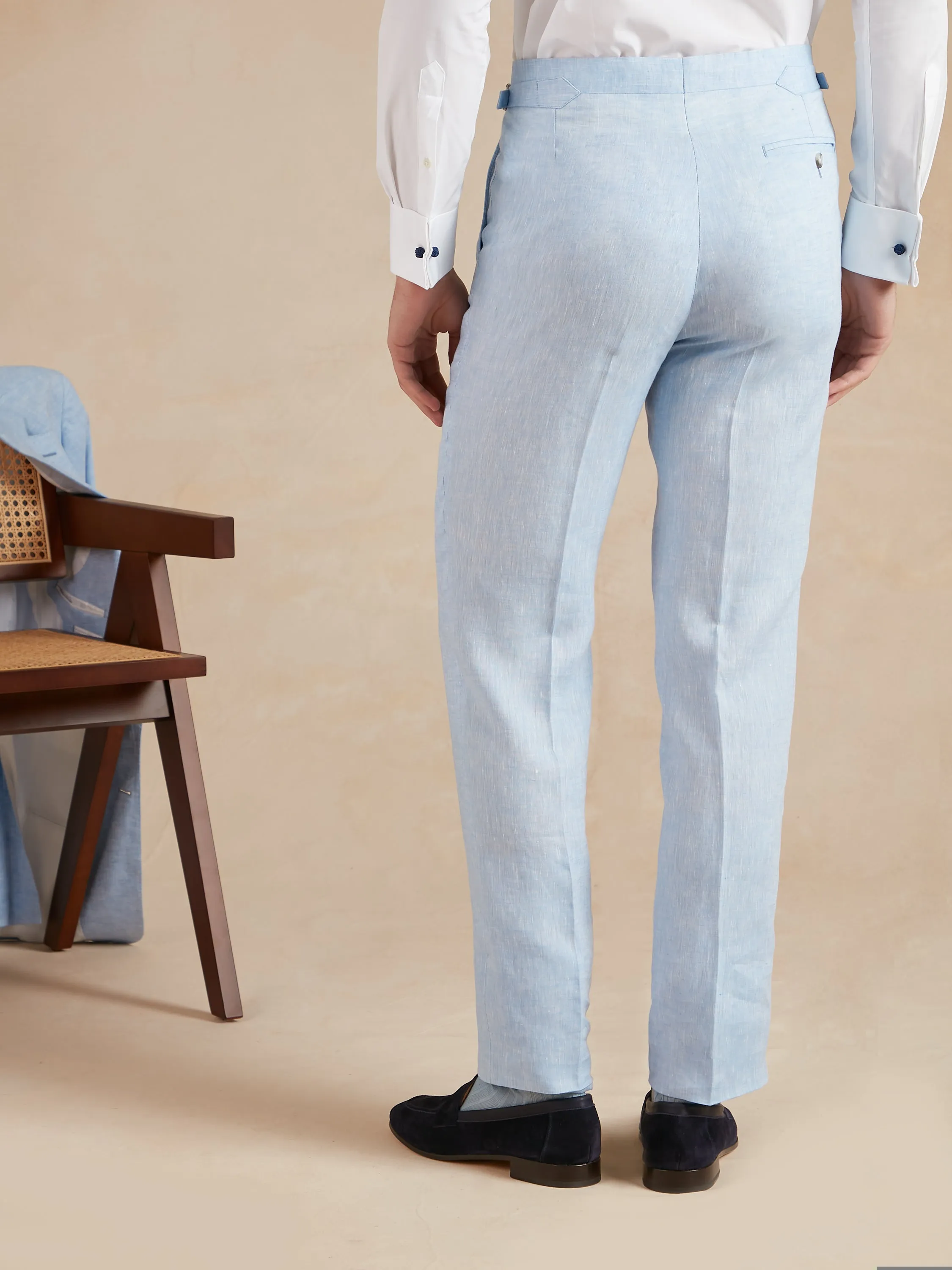 Eaton Suit Solbiati Linen - Light Blue
