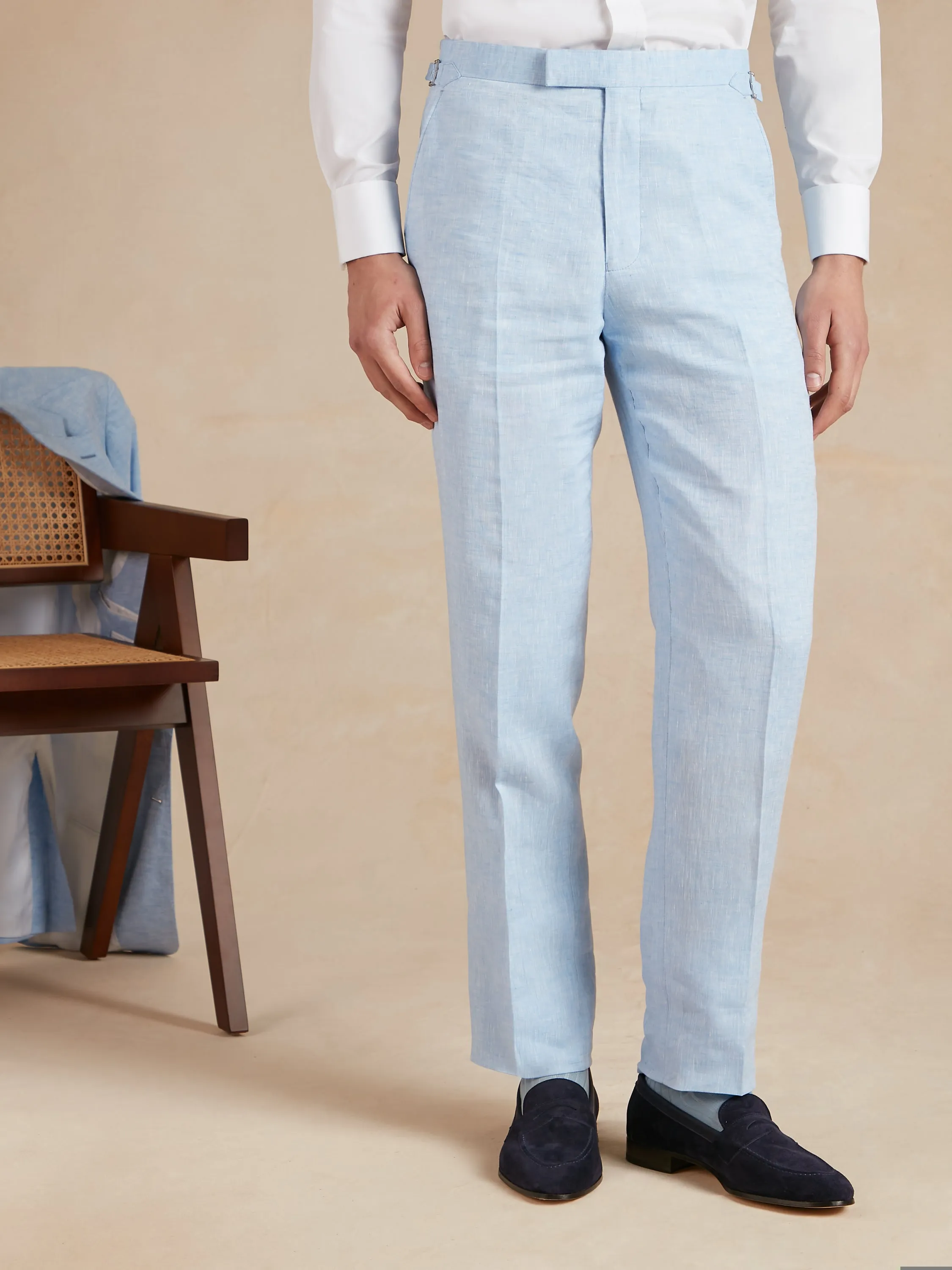 Eaton Suit Solbiati Linen - Light Blue