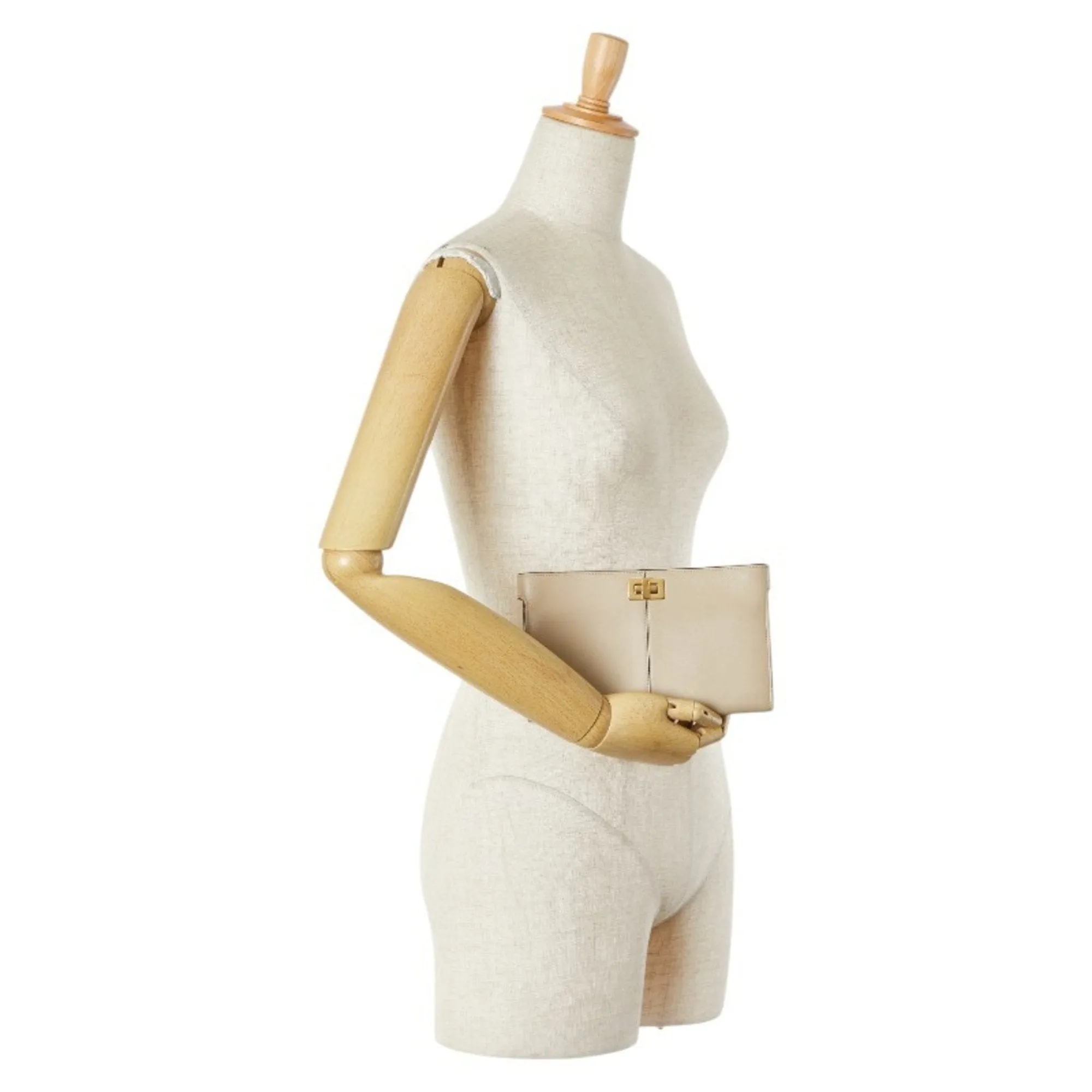 Fendi Peekaboo Beige Leather Accessories