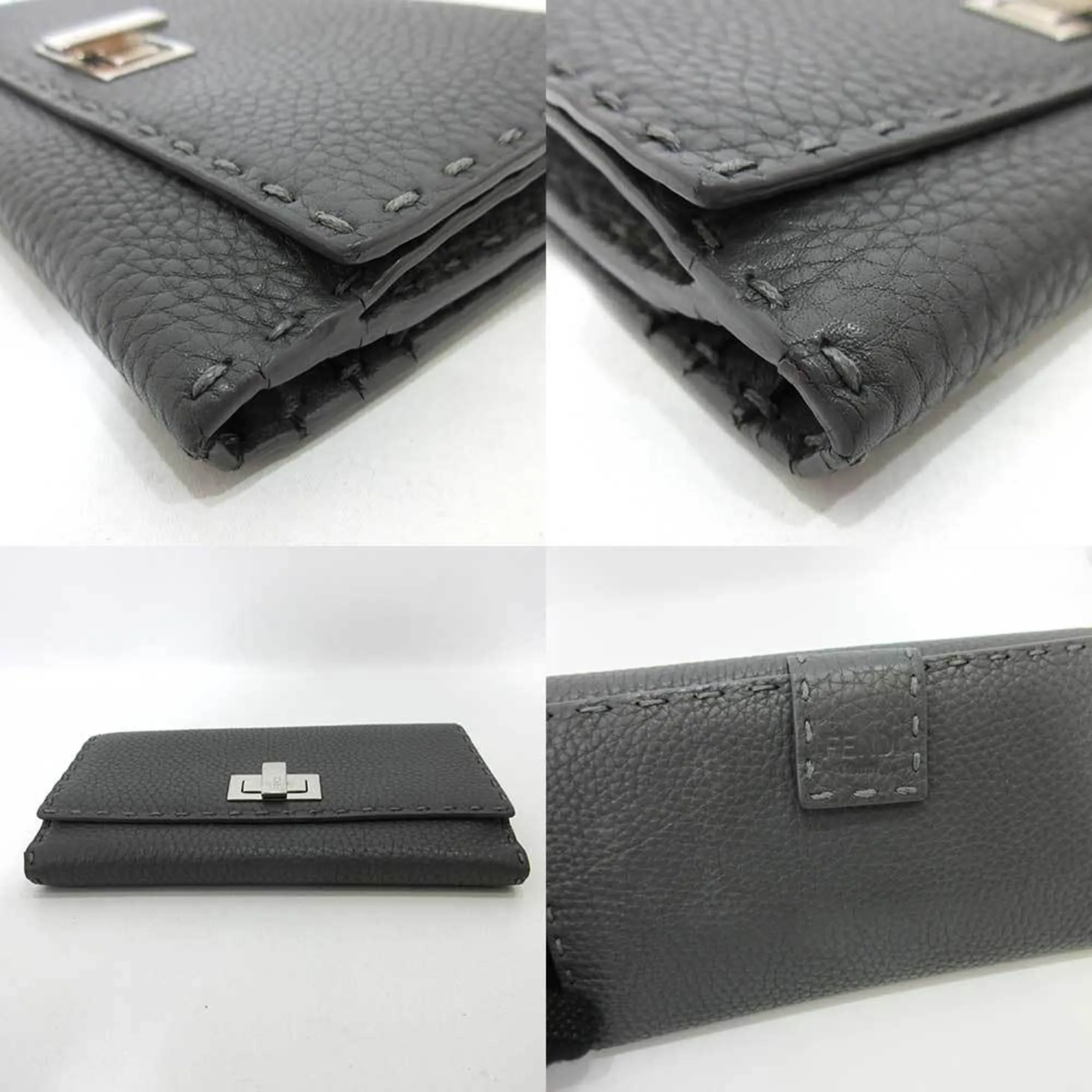 Fendi Selleria Grey Leather Accessories