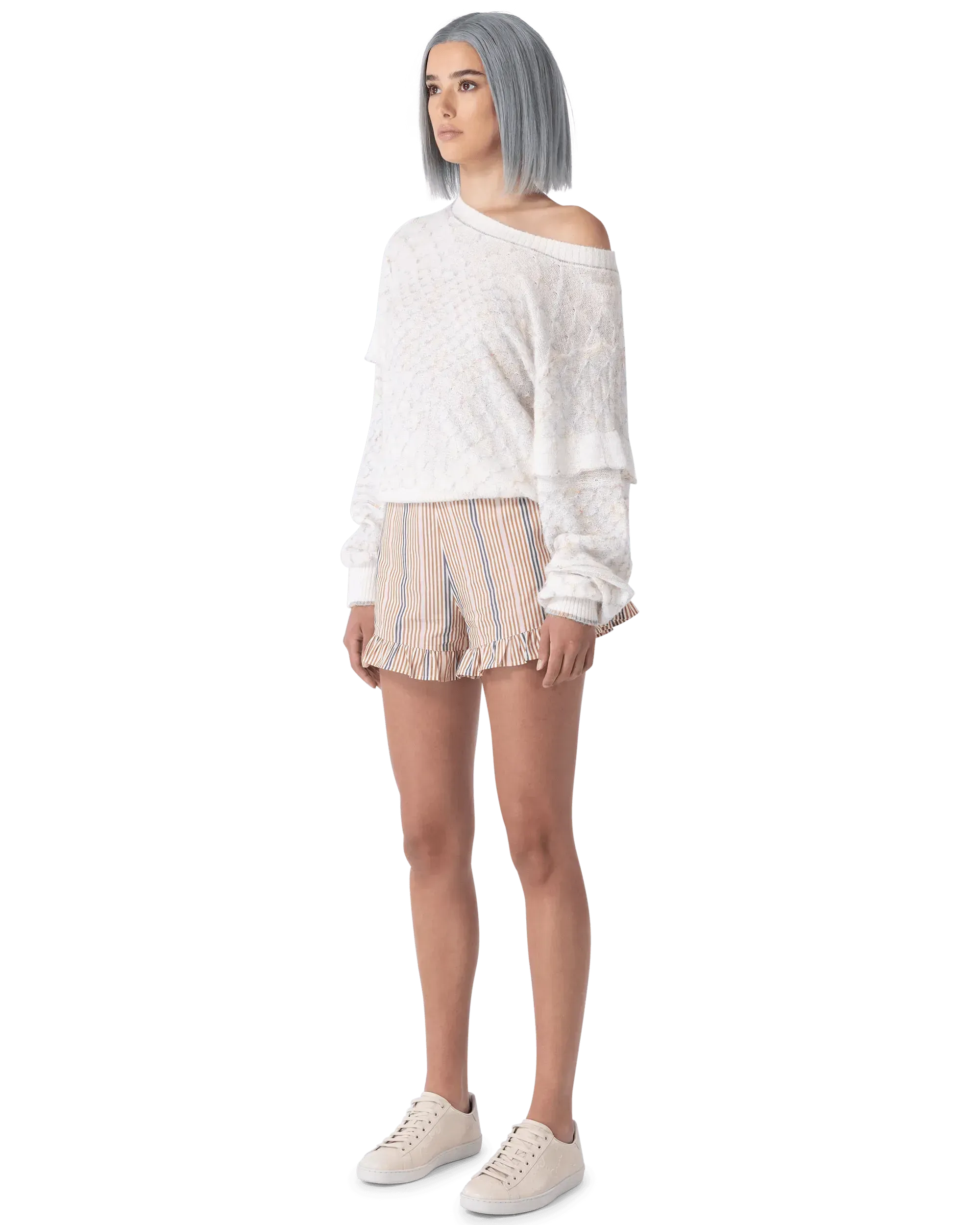 Linen Multicolor Metallic Crewneck Sweater