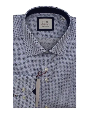 Long Sleeve Shirts - Blue Neat Print