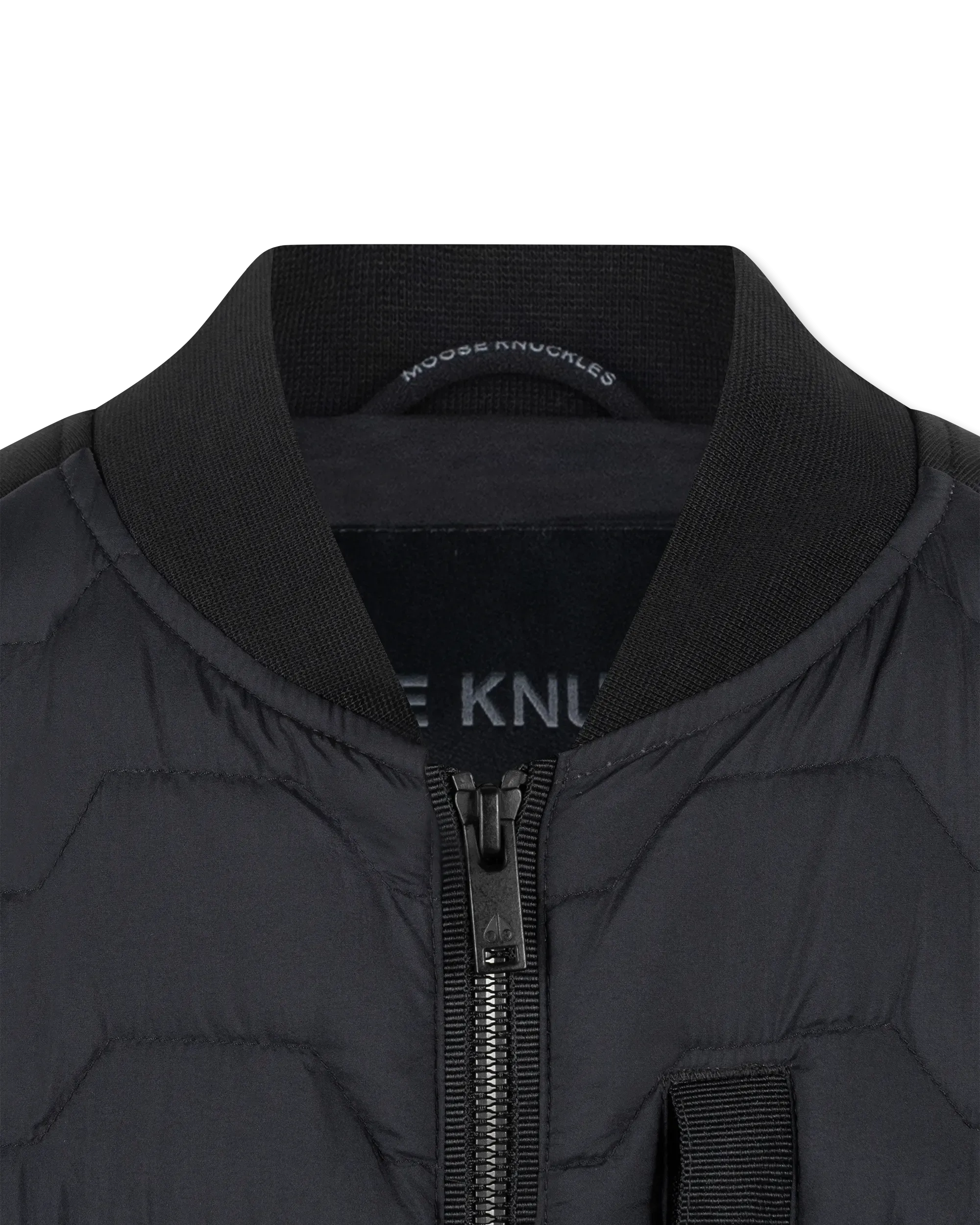 Moose Knuckles Granite Down Hybrid Bomber Jacket