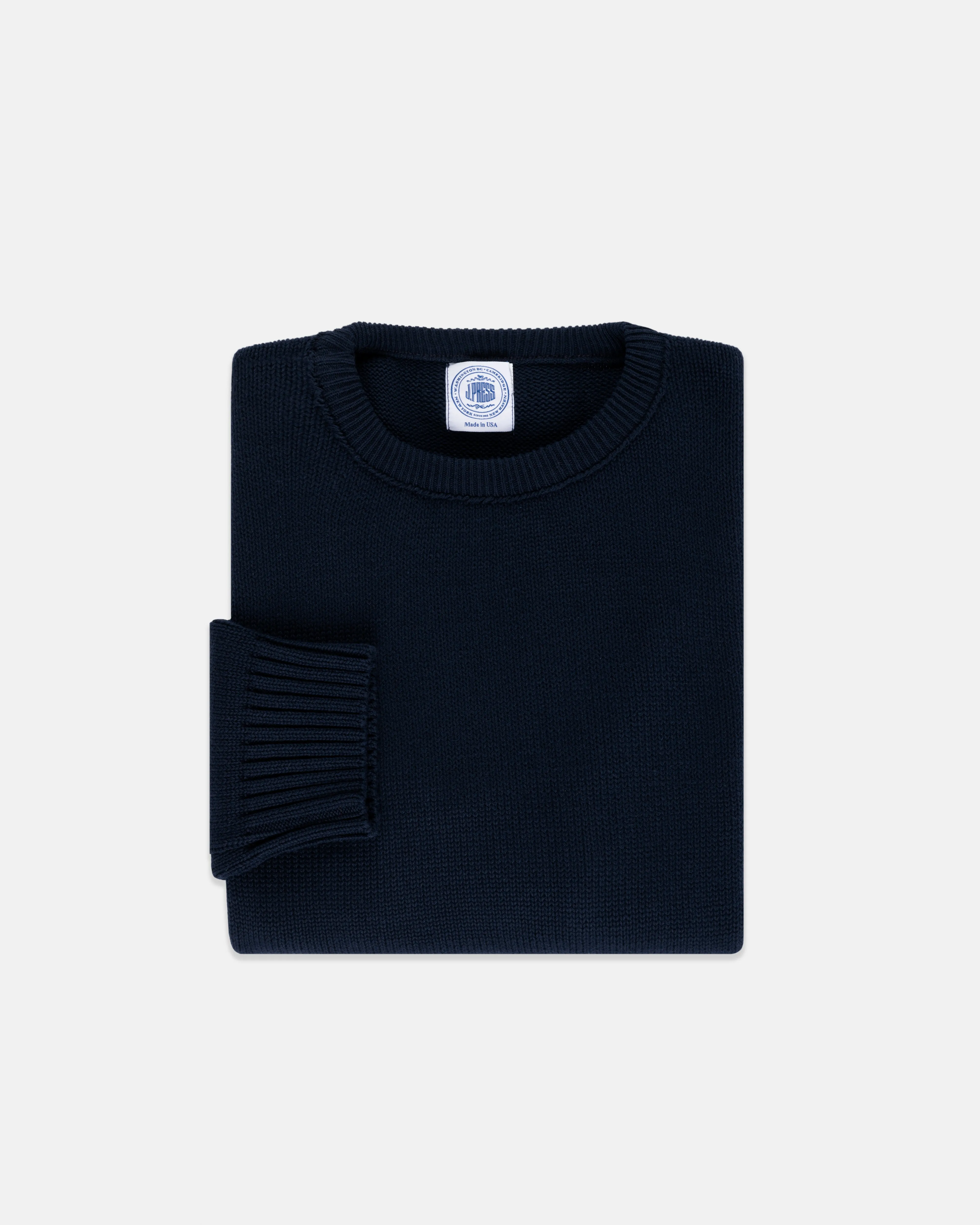 NAVY CHUNKY COTTON SWEATER