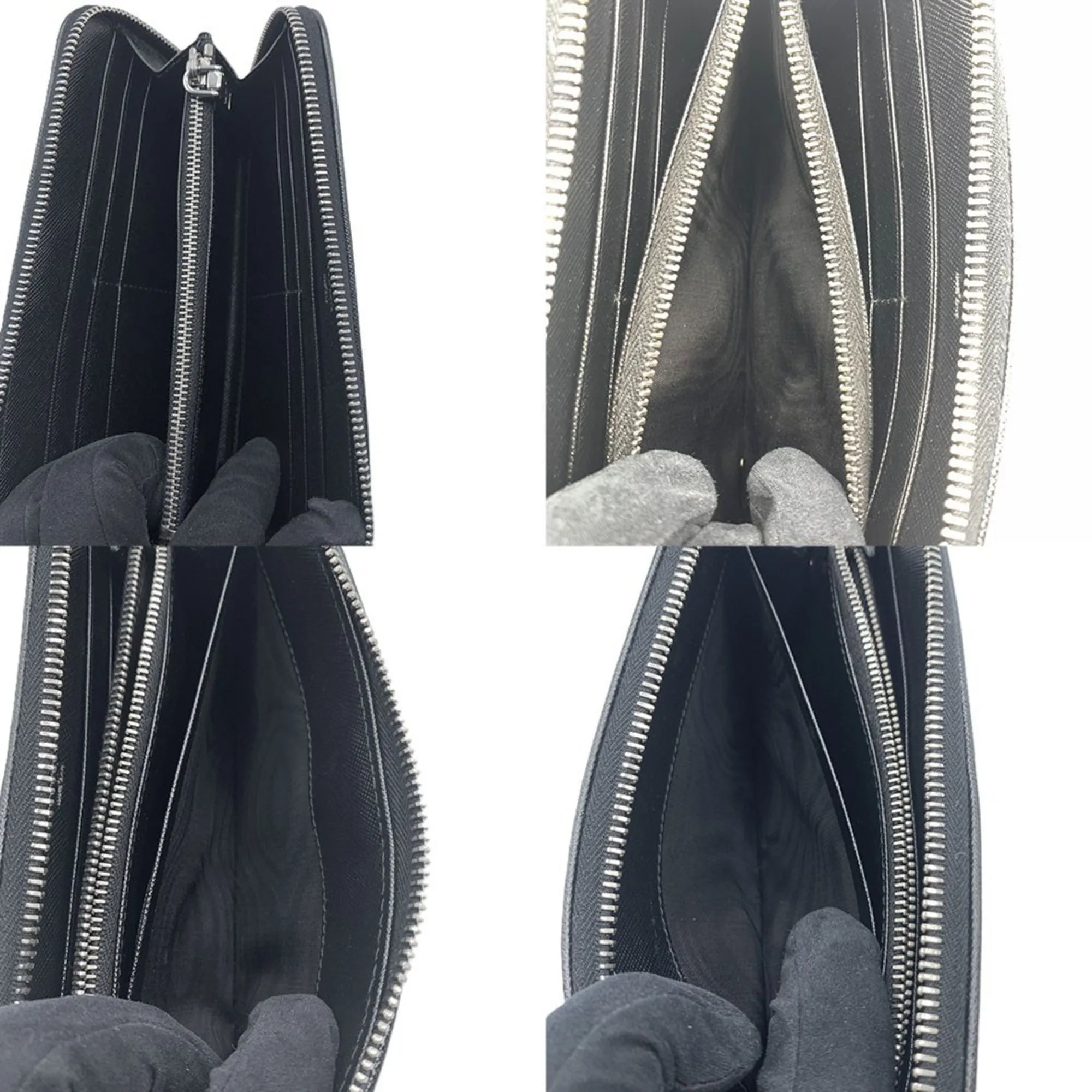 Prada Saffiano Black Leather Accessories