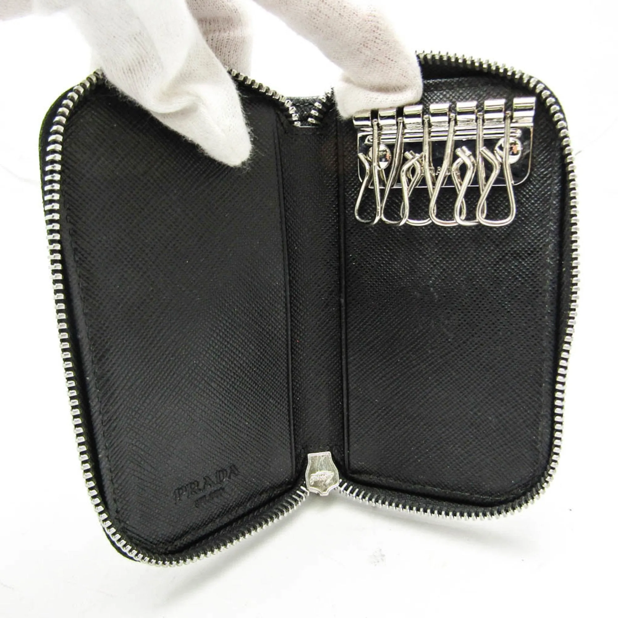 Prada Saffiano Black Leather Accessories