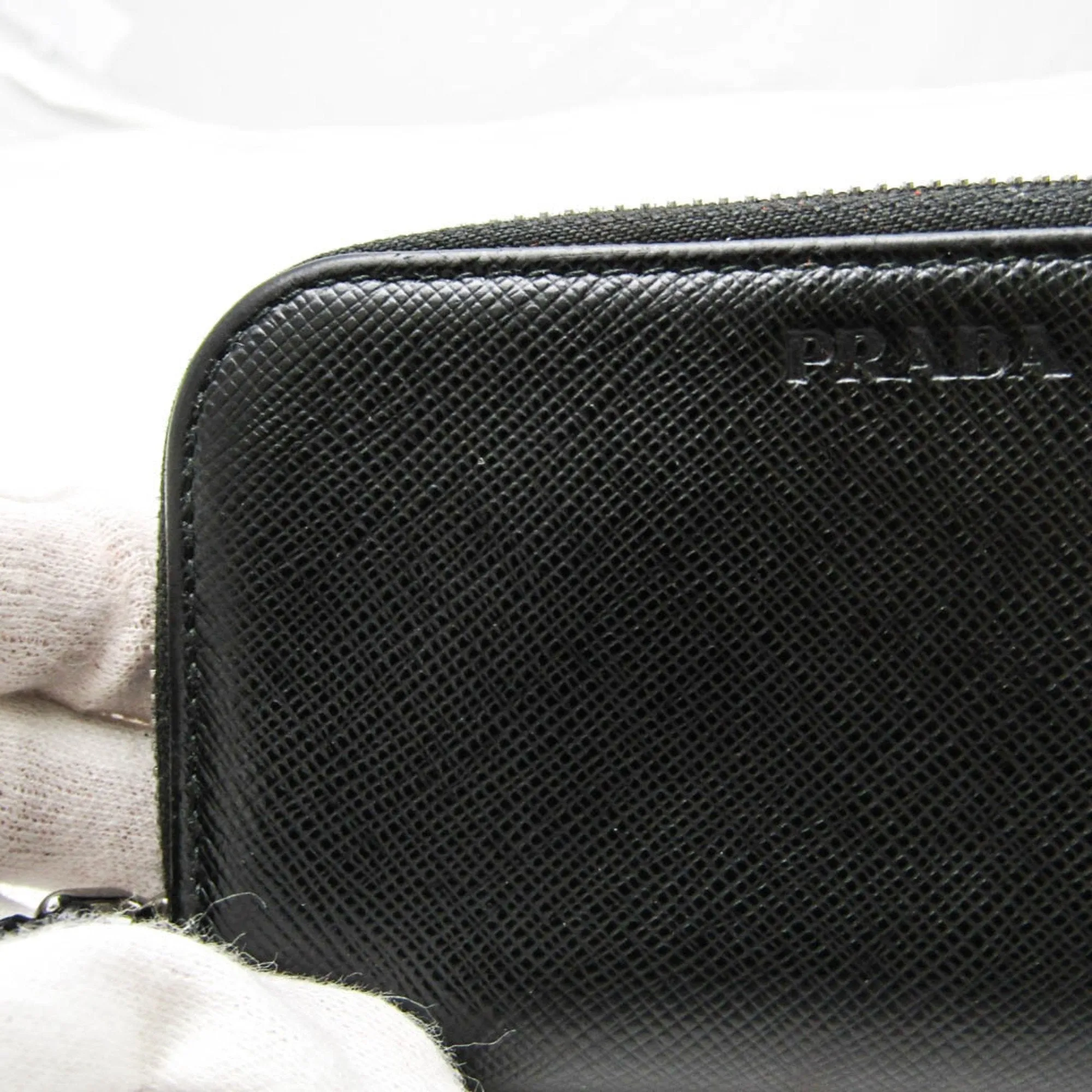 Prada Saffiano Black Leather Accessories