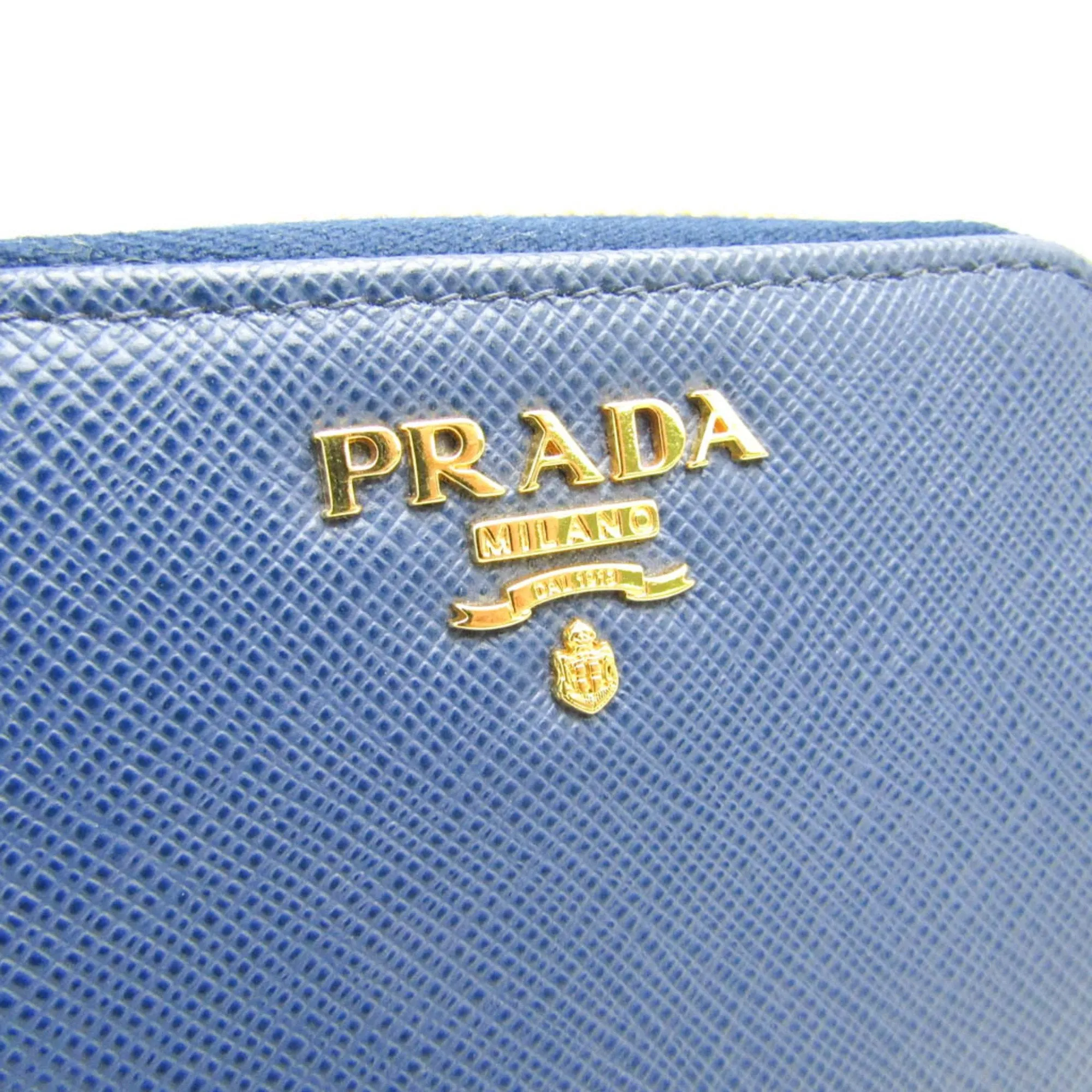 Prada Saffiano Blue Leather Accessories