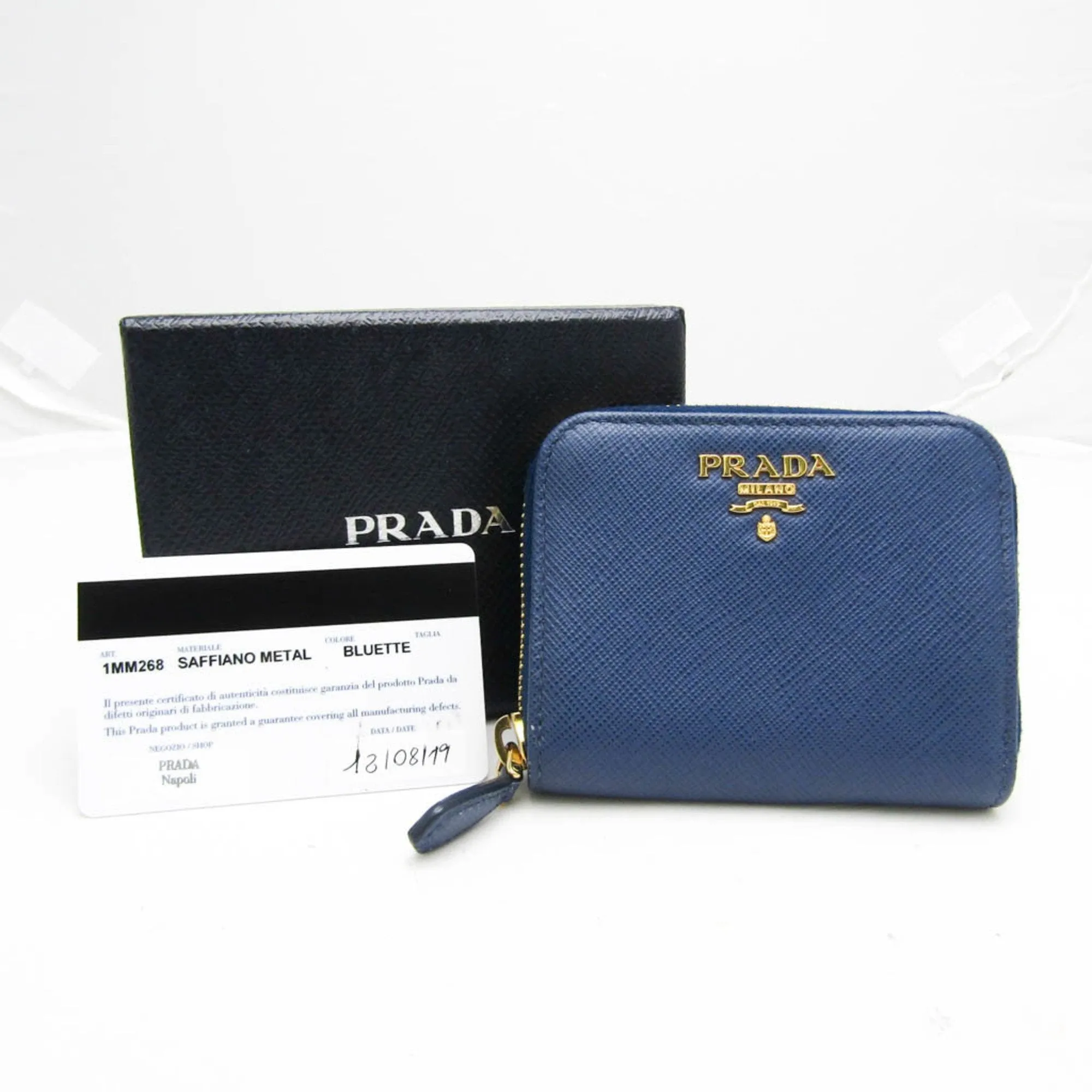 Prada Saffiano Blue Leather Accessories