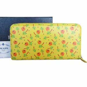 Prada Saffiano Yellow Leather Accessories