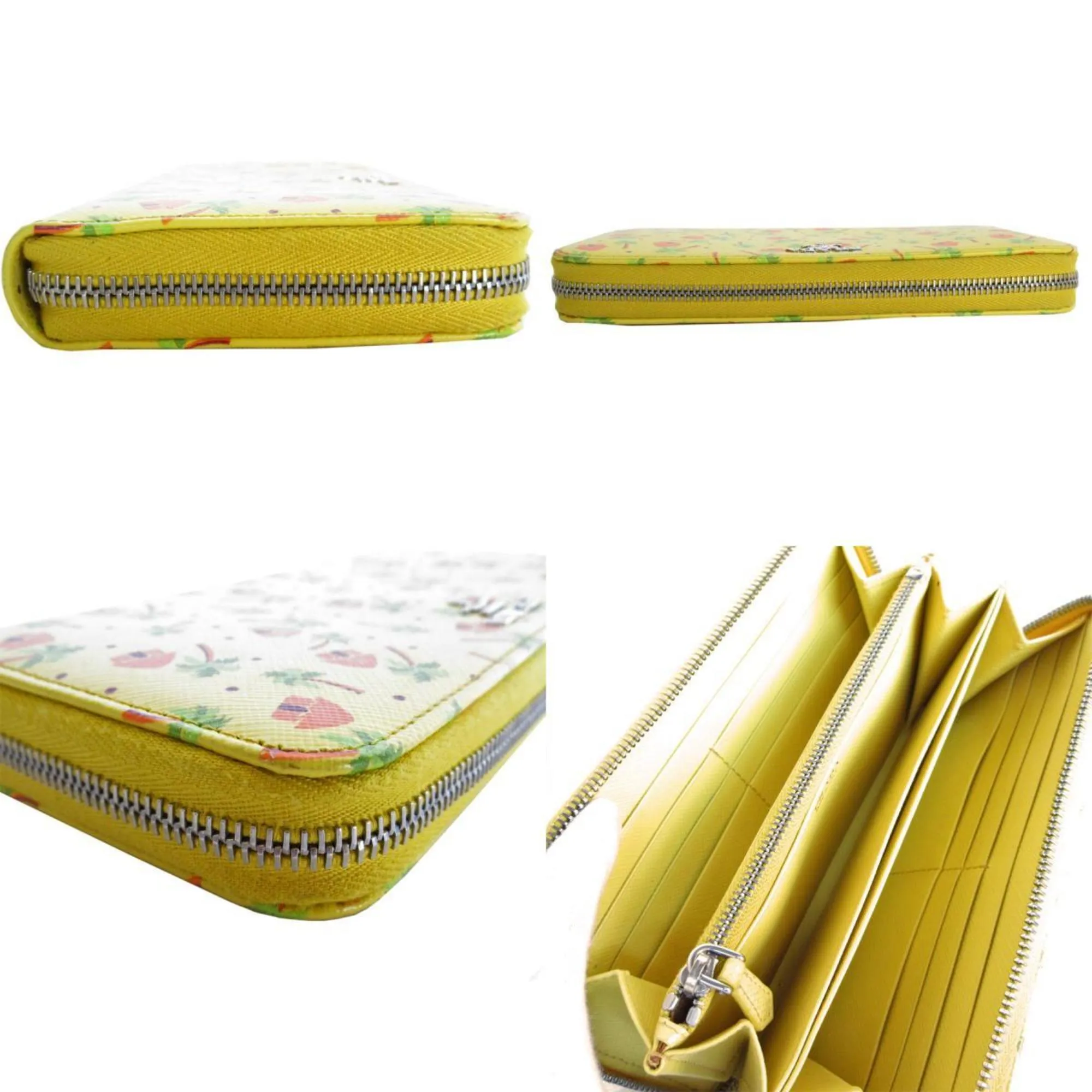 Prada Saffiano Yellow Leather Accessories