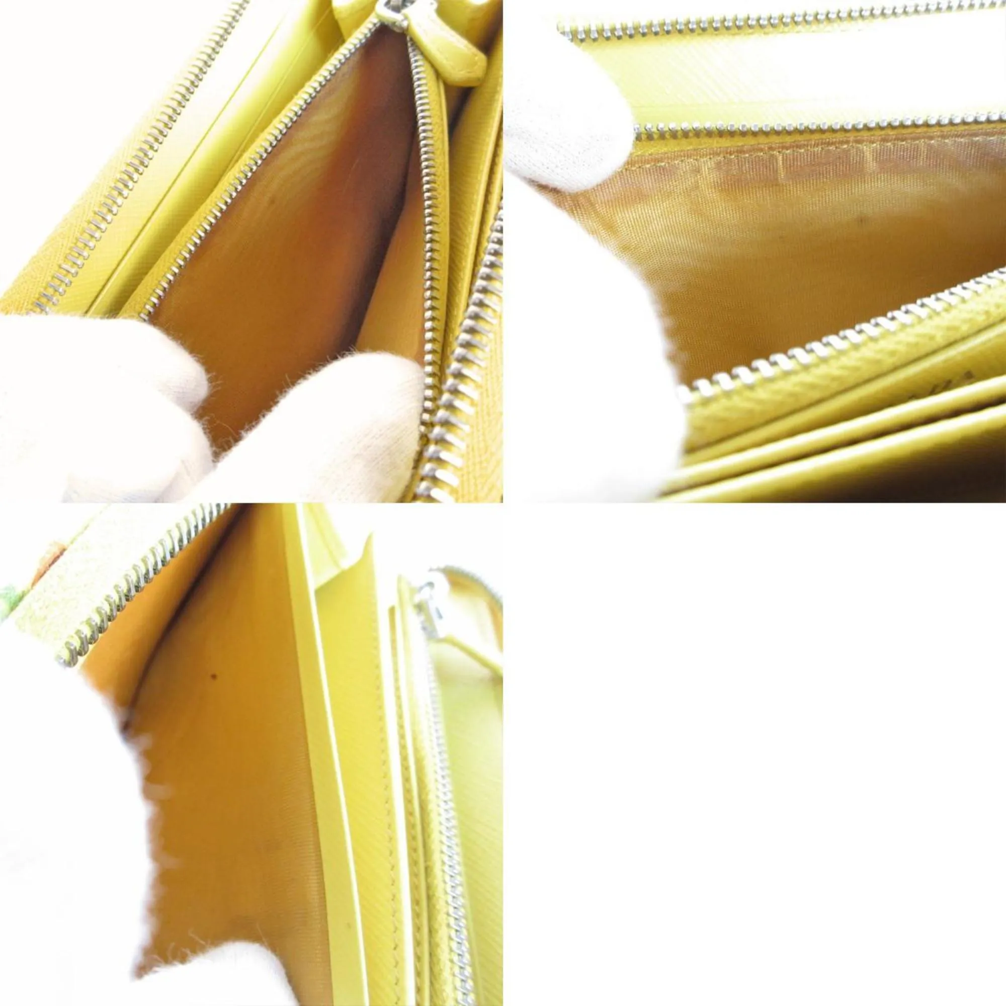Prada Saffiano Yellow Leather Accessories