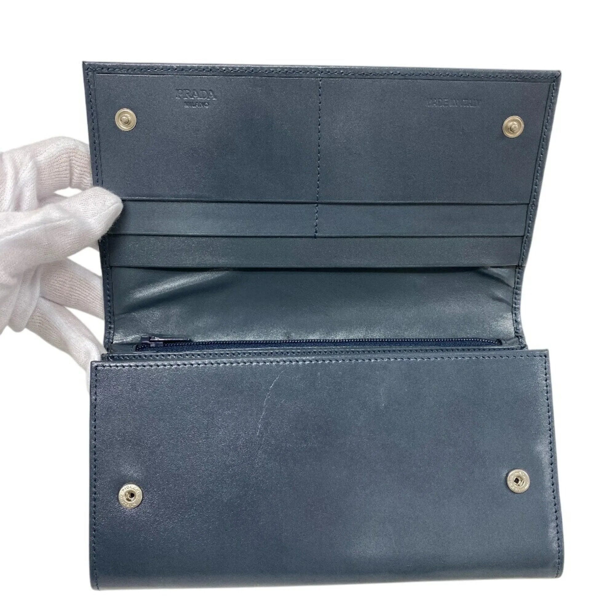 Prada Vitello Blue Leather Accessories