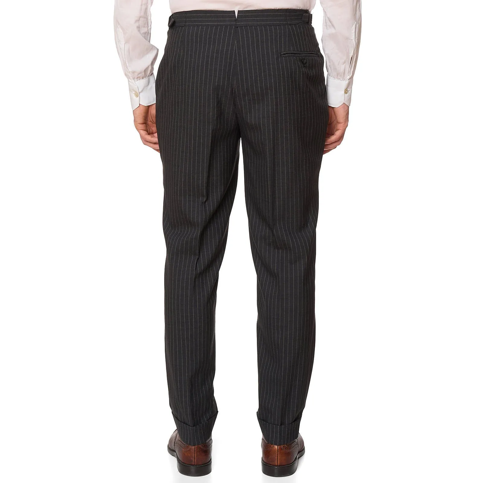 SARTORIA CIARDI Bespoke Handmade Gray Pinstripe Wool Suits EU 50 NEW US 40
