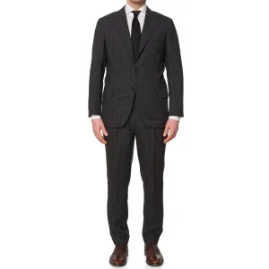 SARTORIA CIARDI Bespoke Handmade Gray Pinstripe Wool Suits EU 50 NEW US 40