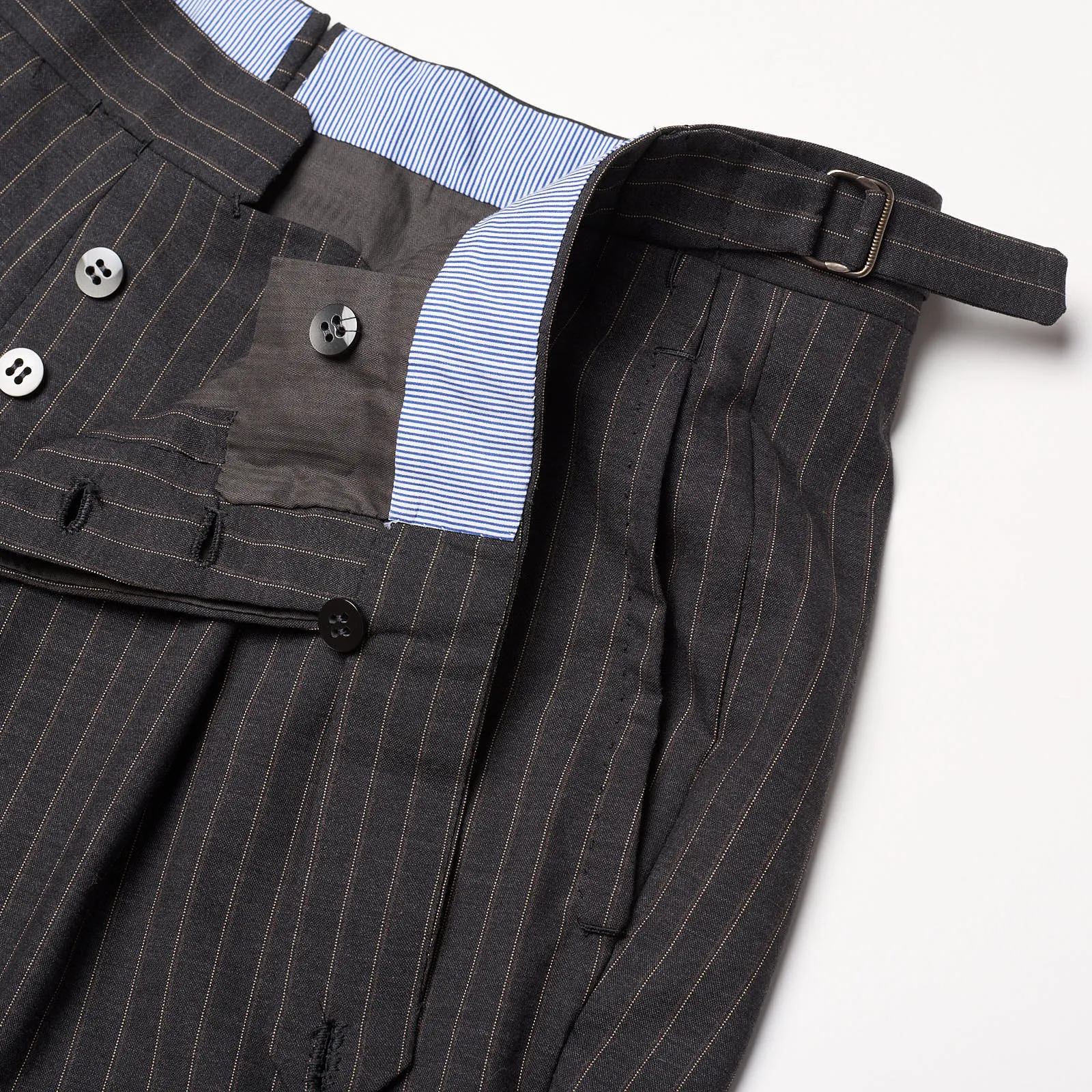 SARTORIA CIARDI Bespoke Handmade Gray Pinstripe Wool Suits EU 50 NEW US 40