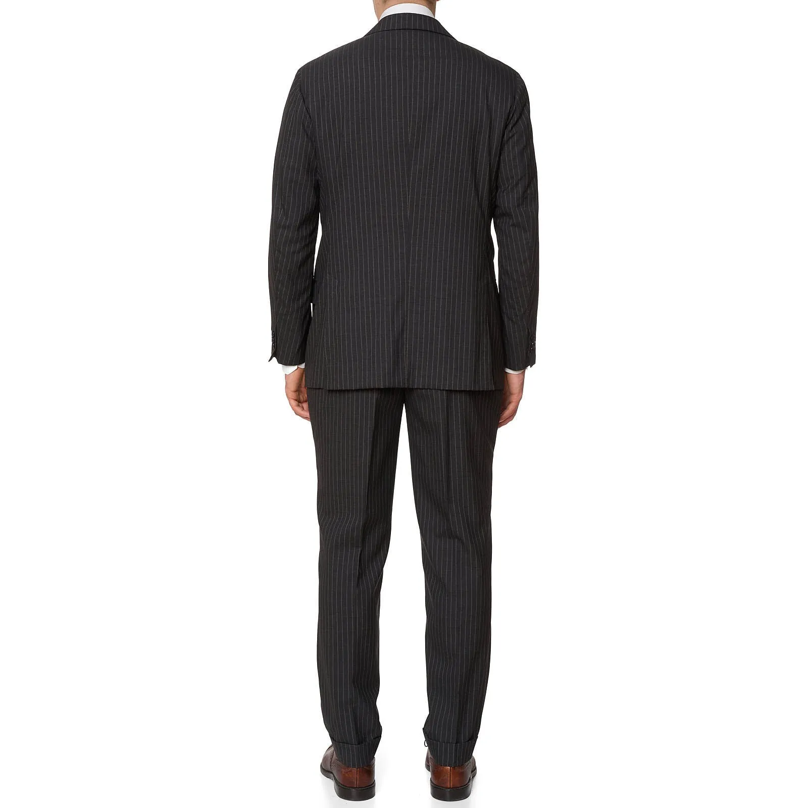 SARTORIA CIARDI Bespoke Handmade Gray Pinstripe Wool Suits EU 50 NEW US 40
