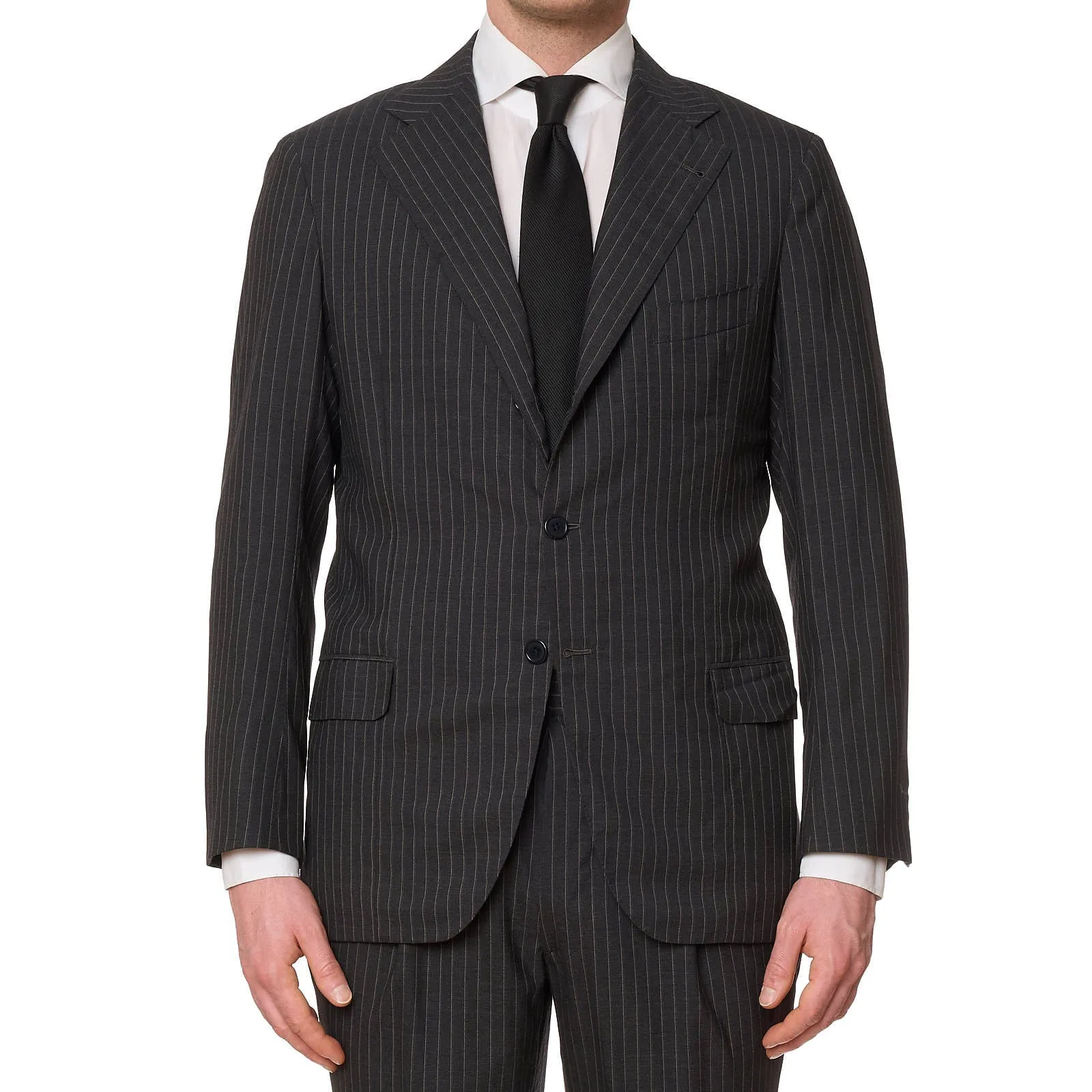 SARTORIA CIARDI Bespoke Handmade Gray Pinstripe Wool Suits EU 50 NEW US 40
