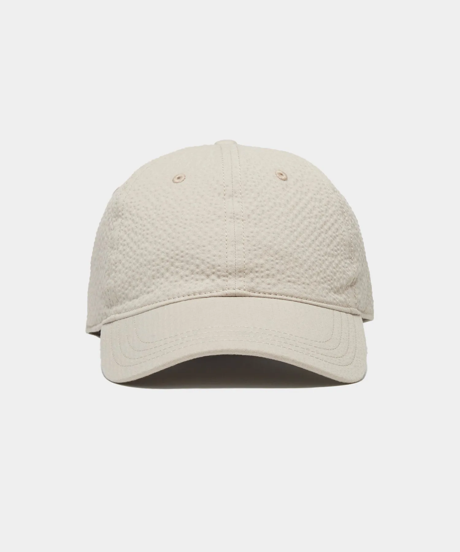 Seersucker Baseball Cap in Tan