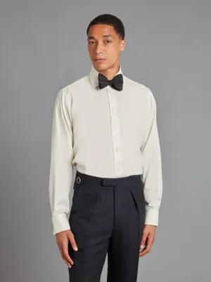 Silk Evening Shirt. Classic Collar - Cream