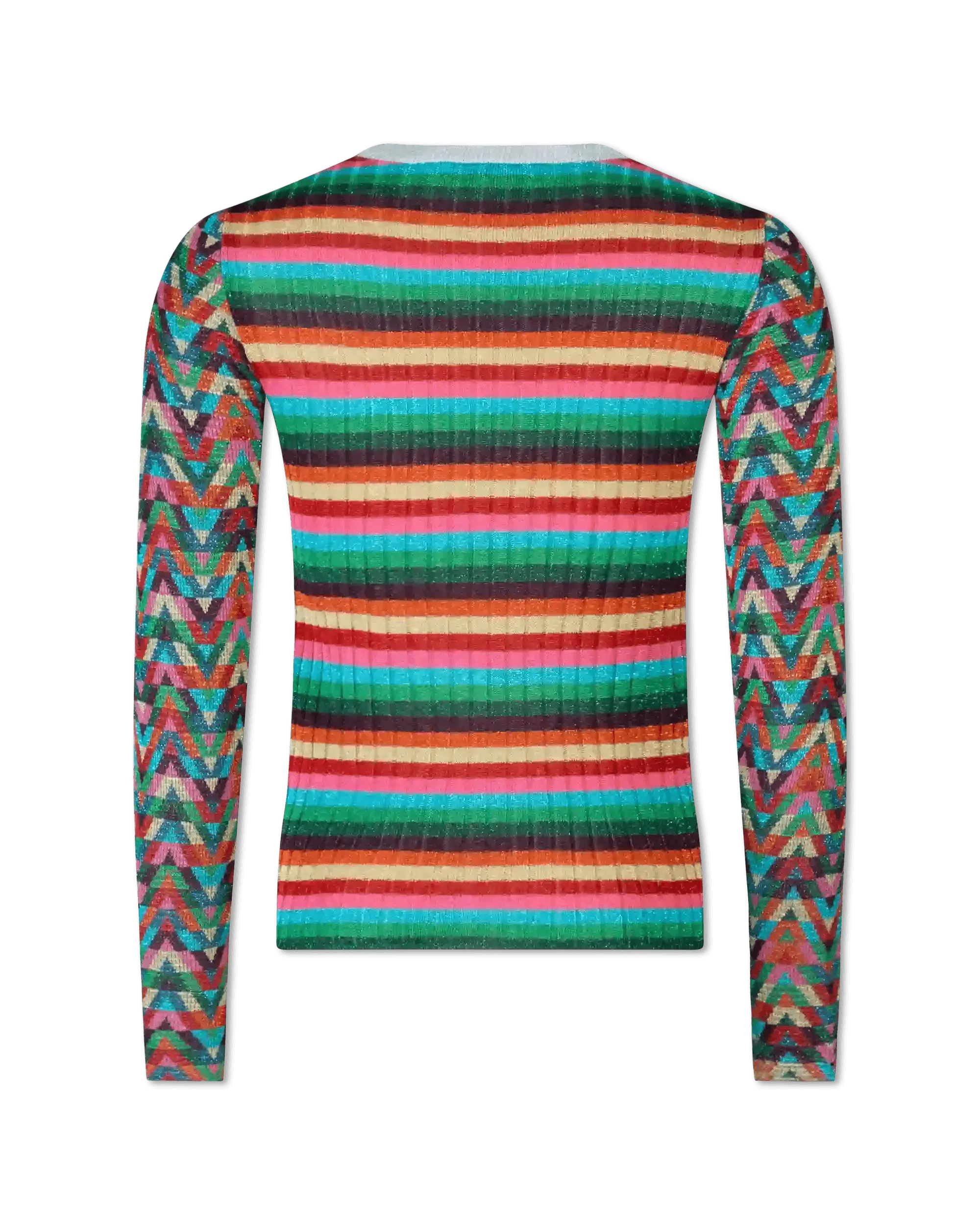 V Optical Multicolor Crewneck Sweater