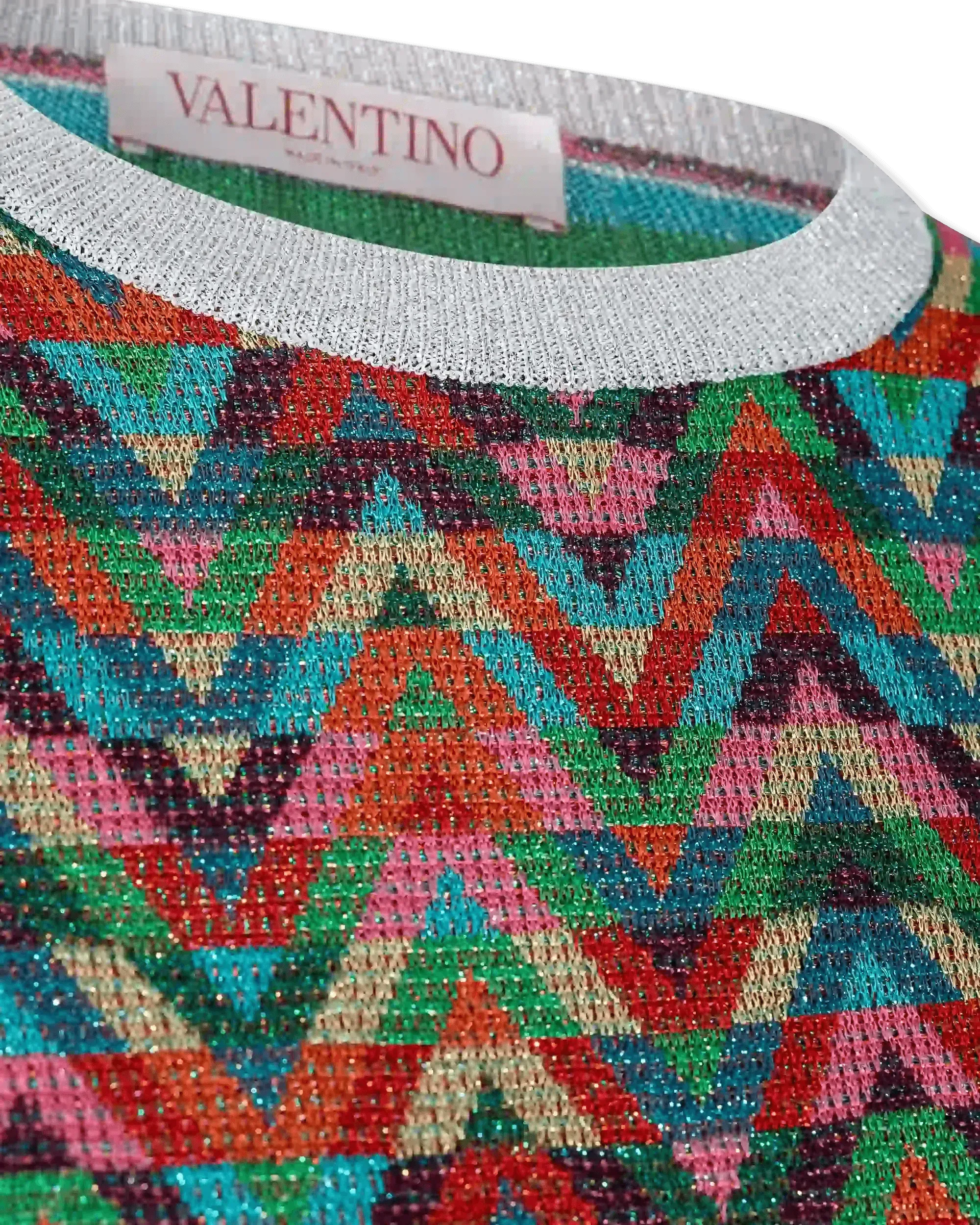 V Optical Multicolor Crewneck Sweater