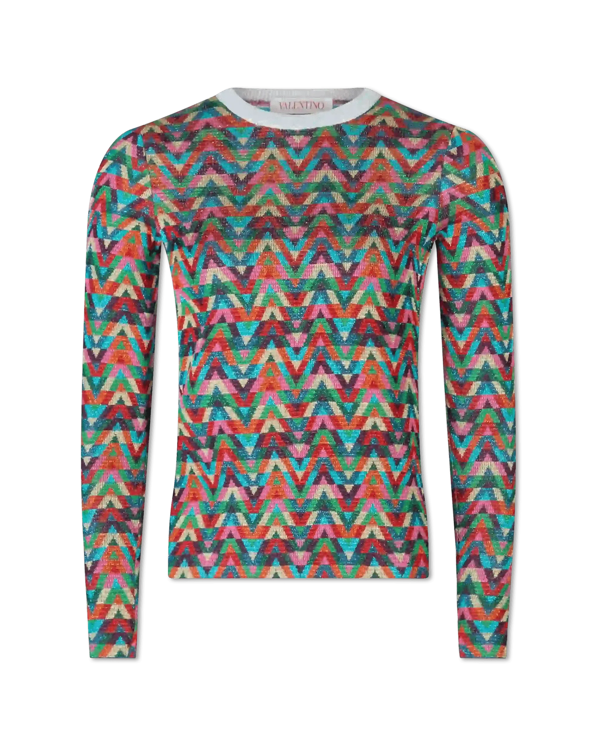 V Optical Multicolor Crewneck Sweater