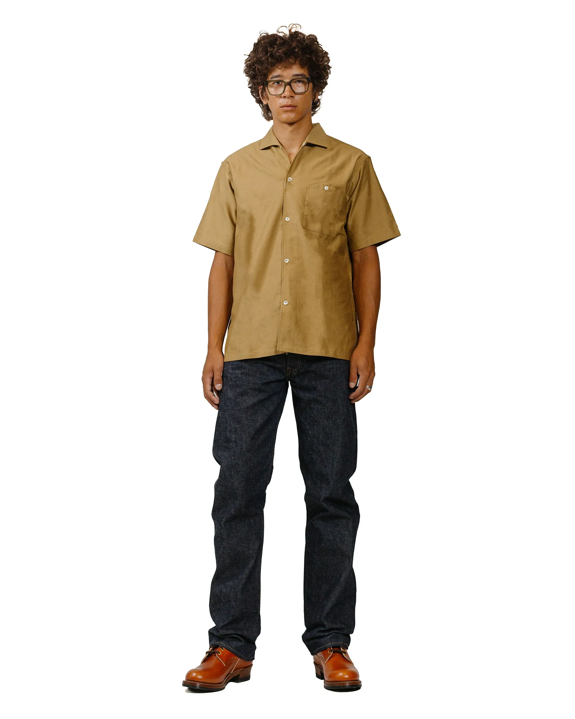 Warehouse Lot. 3091 S/S Open Collar Shirts Camel